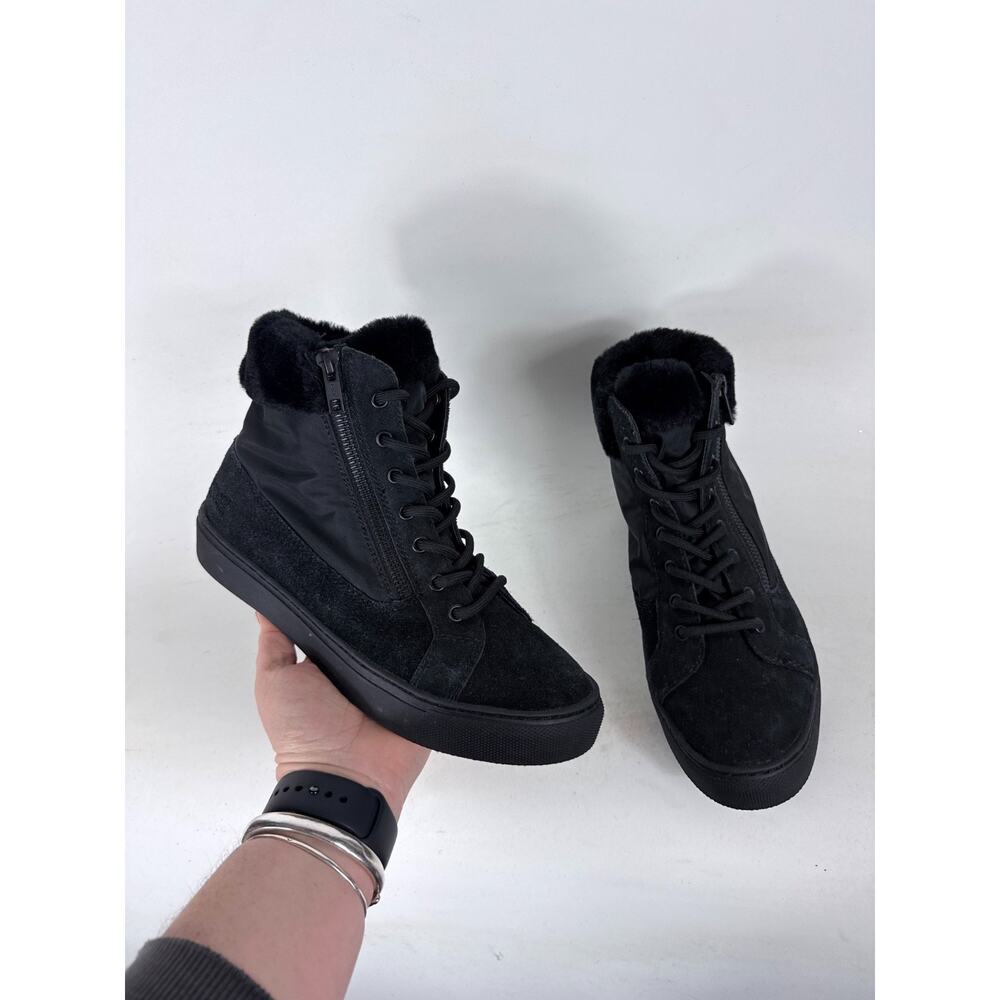 Cougar Dubliner Winter Sneakers Women's 7 Black Suede Lace-Up Round Toe Side Zip